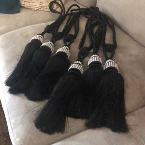 Tassel tieback with rhinestones